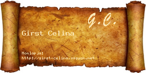 Girst Celina névjegykártya